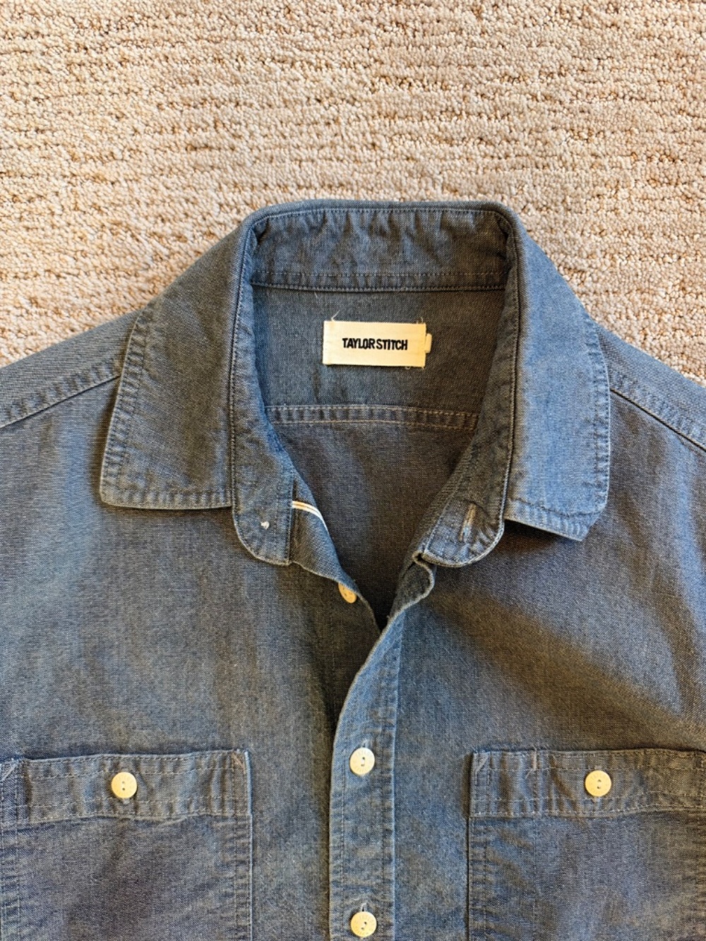 Taylor Stitch "The Utility Shirt" in Rinsed Selvage Chambray - M - 40
